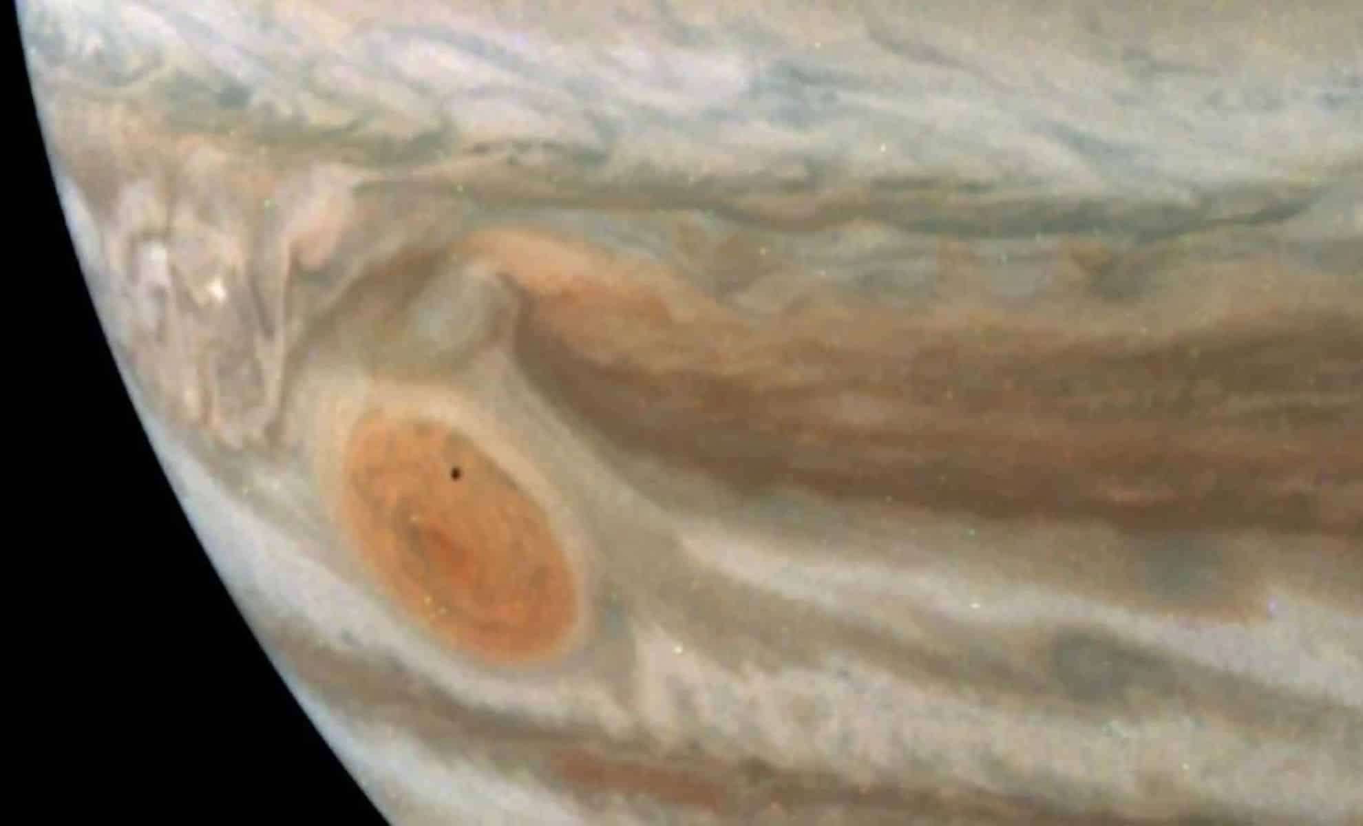 Juno's Stunning Capture of Amalthea Passing Over Jupiter’s Great Red Spot 