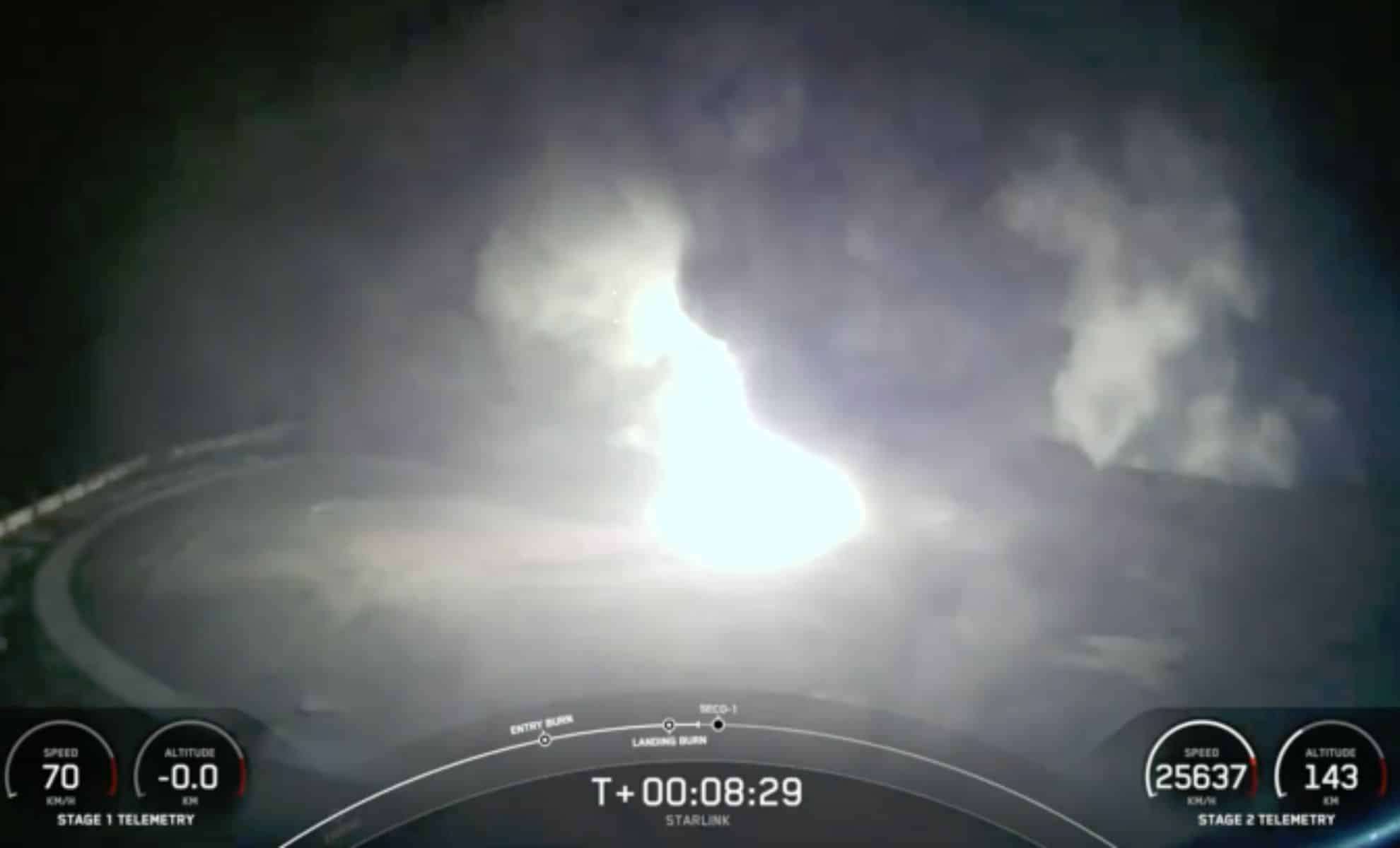 SpaceX Falcon 9 Booster Fails Landing After Successful Starlink Deployment 
