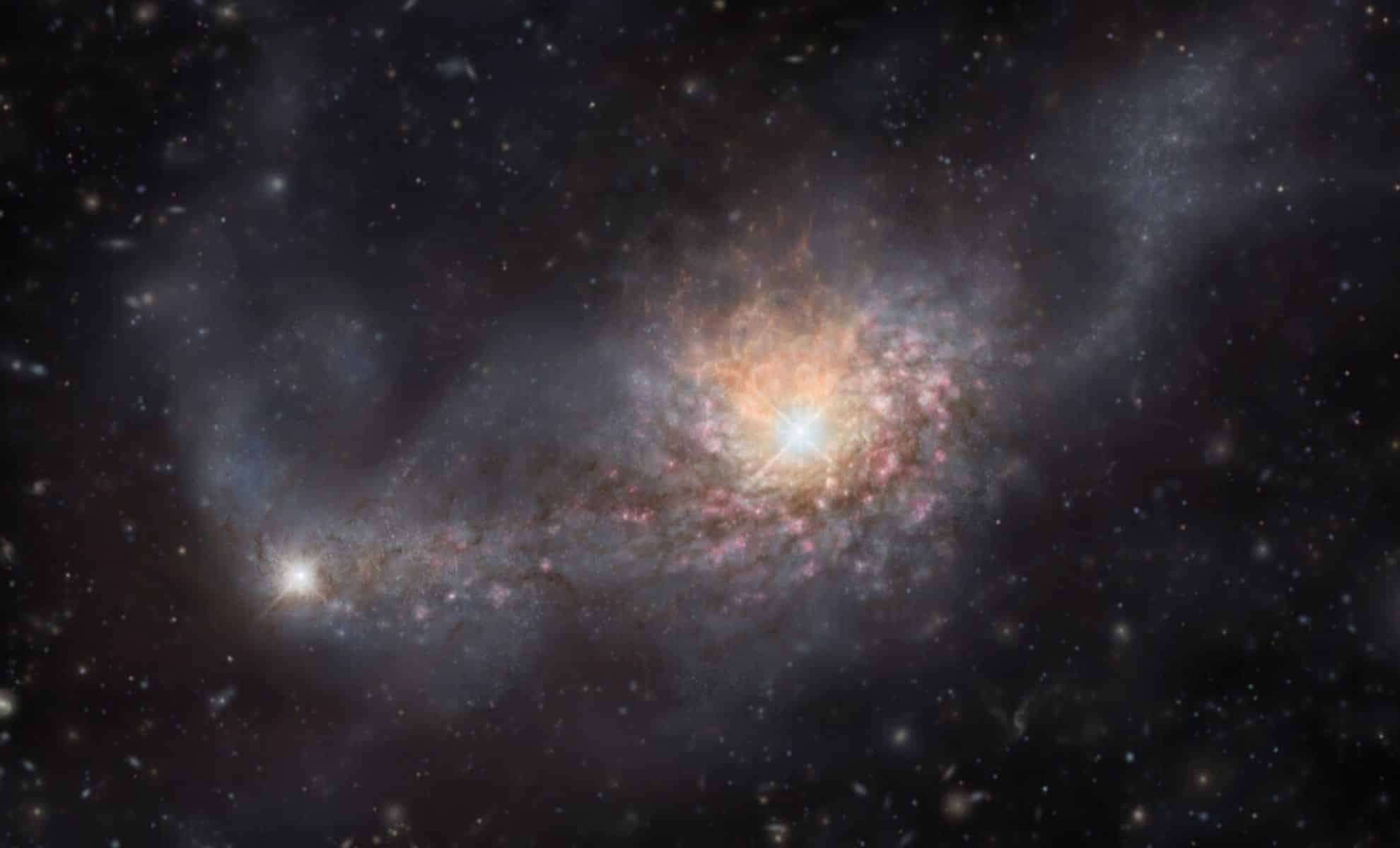 Scientists Detect Ancient Quasar Collision Forging a Colossal Galaxy 
