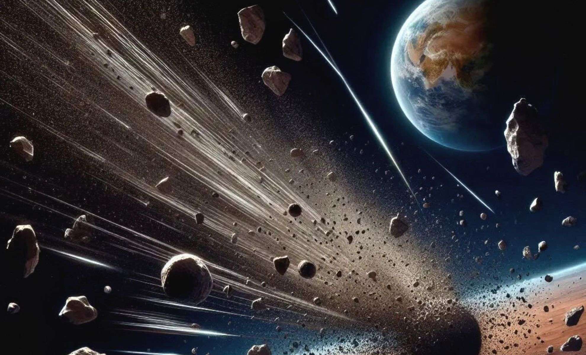 Asteroid Collision Debris to Ignite Decades-Long Meteor Showers Near Earth and Mars 