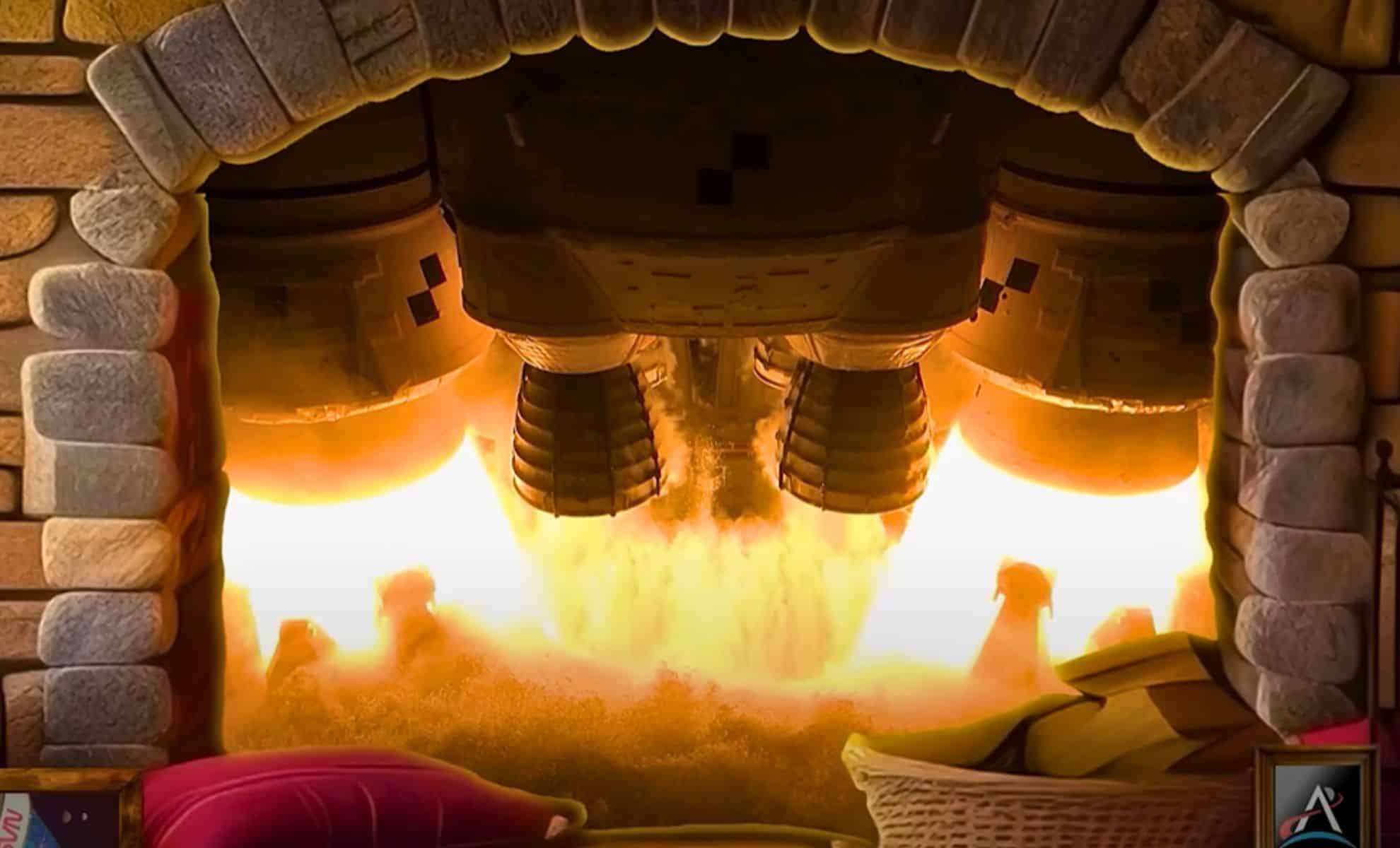 NASA Transforms Holiday Fireplace Tradition with Rocket Engine Video 