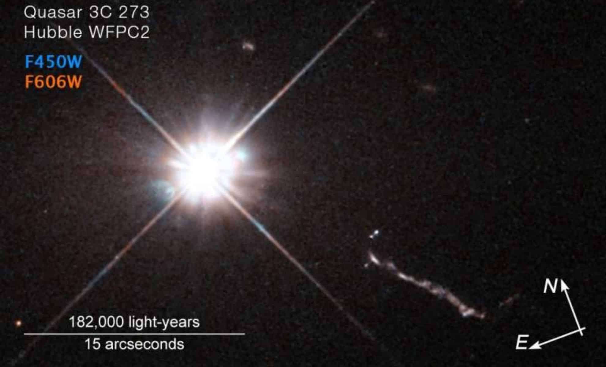 Hubble Reveals Unprecedented Details of Quasar 3C 273 and Its Supermassive Black Hole 