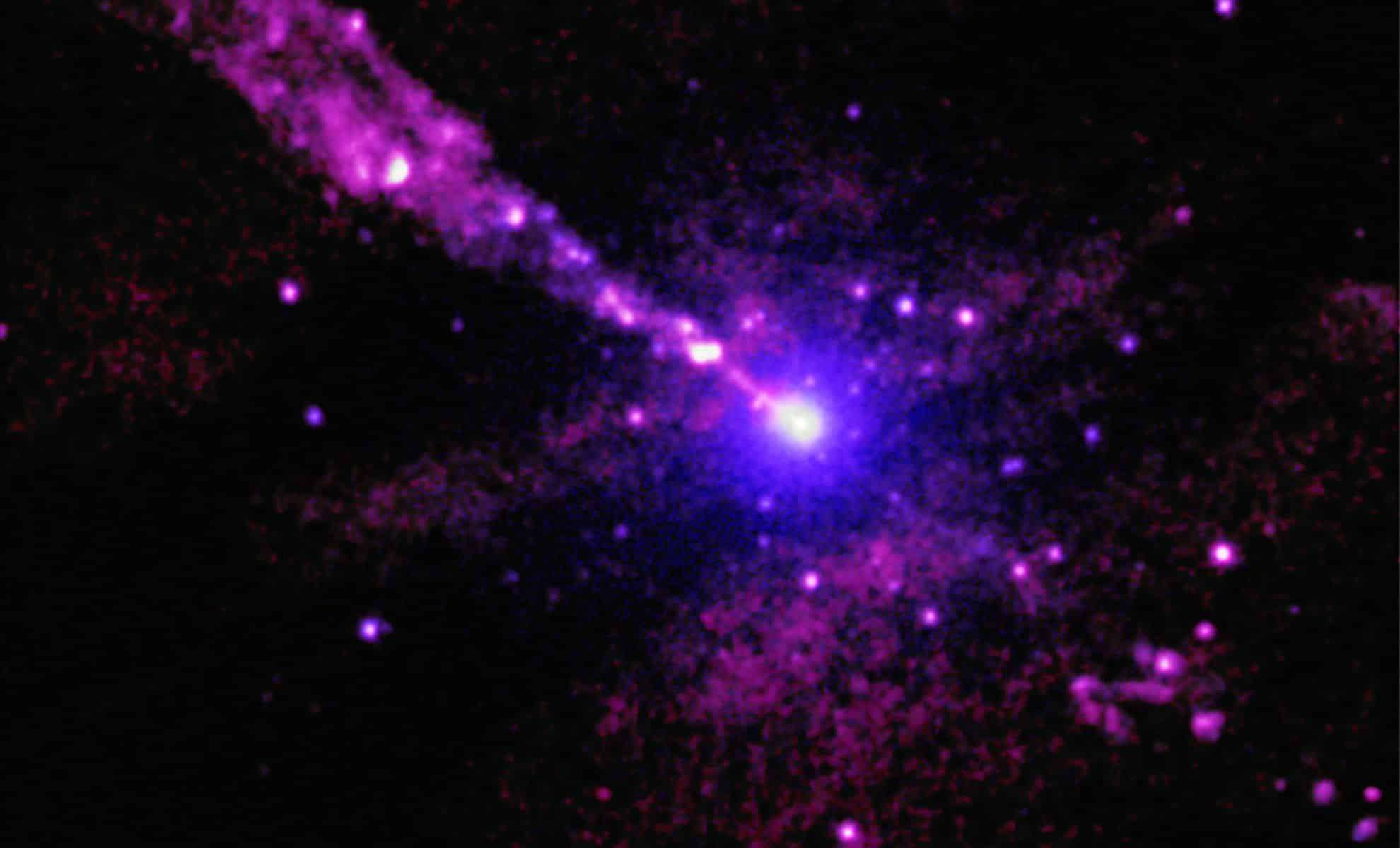 Astounding Chandra Image Reveals Black Hole Jet Impacting an Enigmatic Cosmic Entity 