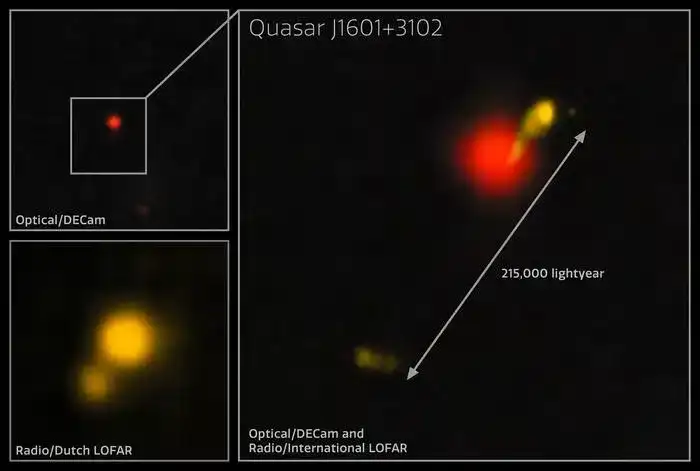 The-largest-radio-jet-ever-found-in-the-early-universe-as-seen-by-an-array-of-telescopes-6d2c1d5208d1c28fb0f3647f4363095f.webp
