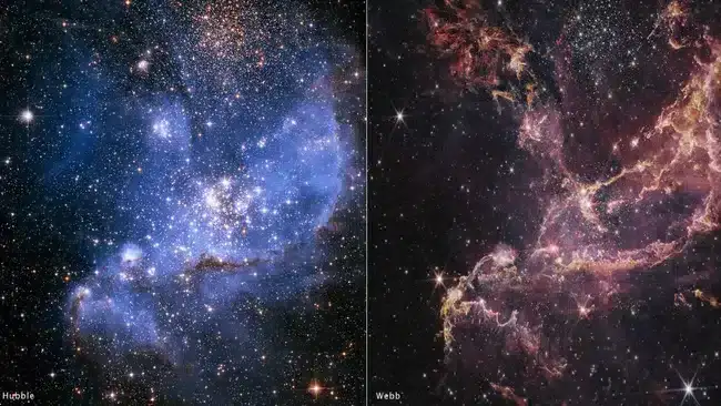 An-image-of-NGC-346-from-the-Hubble-Space-Telescope-left-and-the-James-Webb-Space-Telescope-1a08c909a6f60da6260c5bd973b5562a.webp