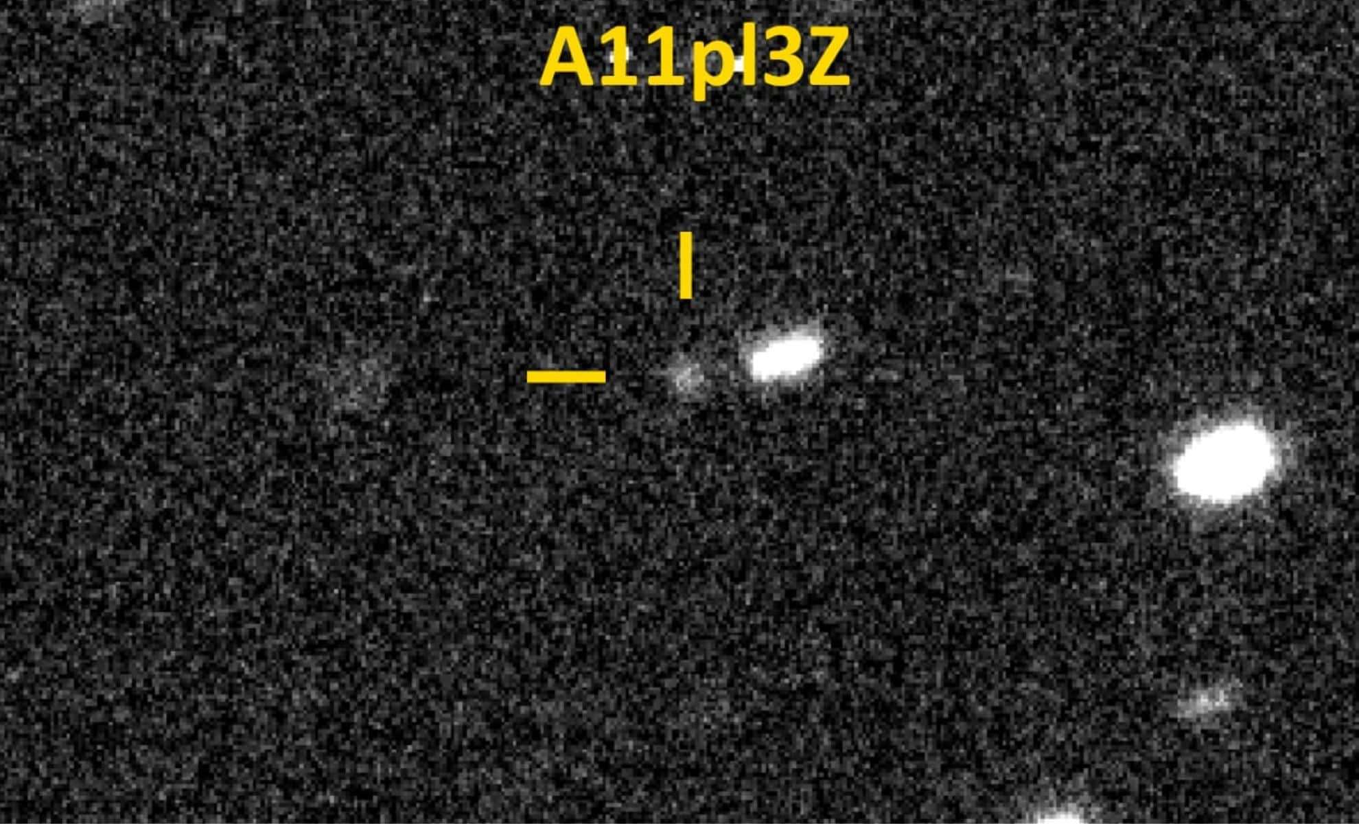 New Interstellar Object A11pl3Z Accelerates Toward the Sun 