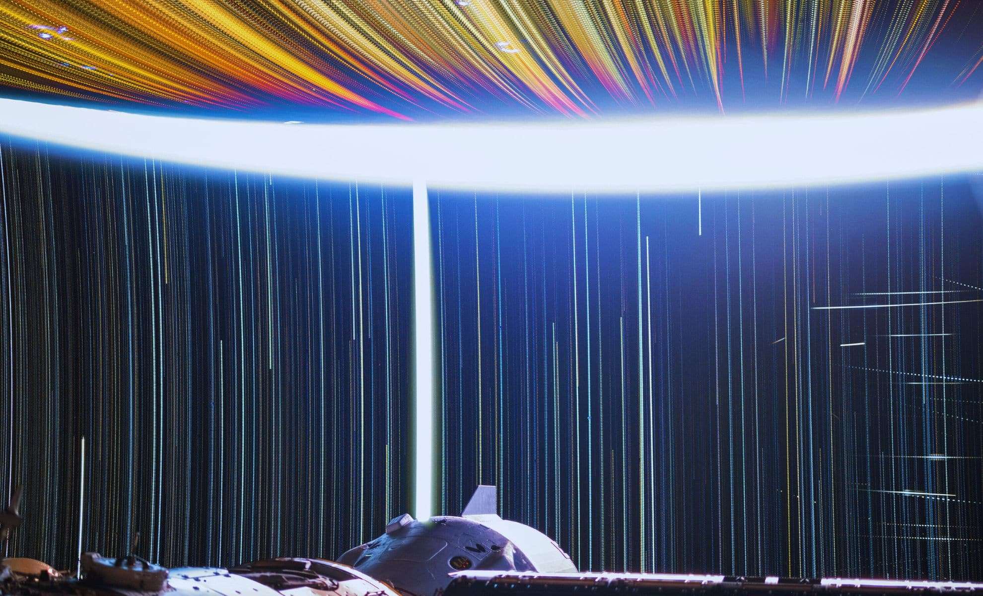 Stunning Nightscape from the International Space Station Captures Earth and Space Traffic in Motion 