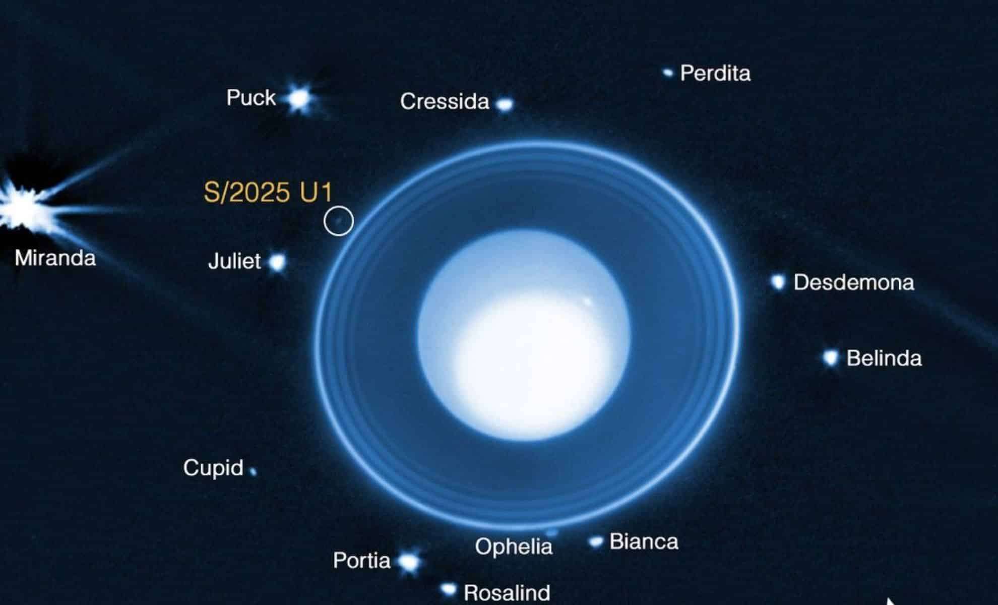 James Webb Space Telescope Uncovers Hidden Moon Orbiting Uranus Within Its Rings 