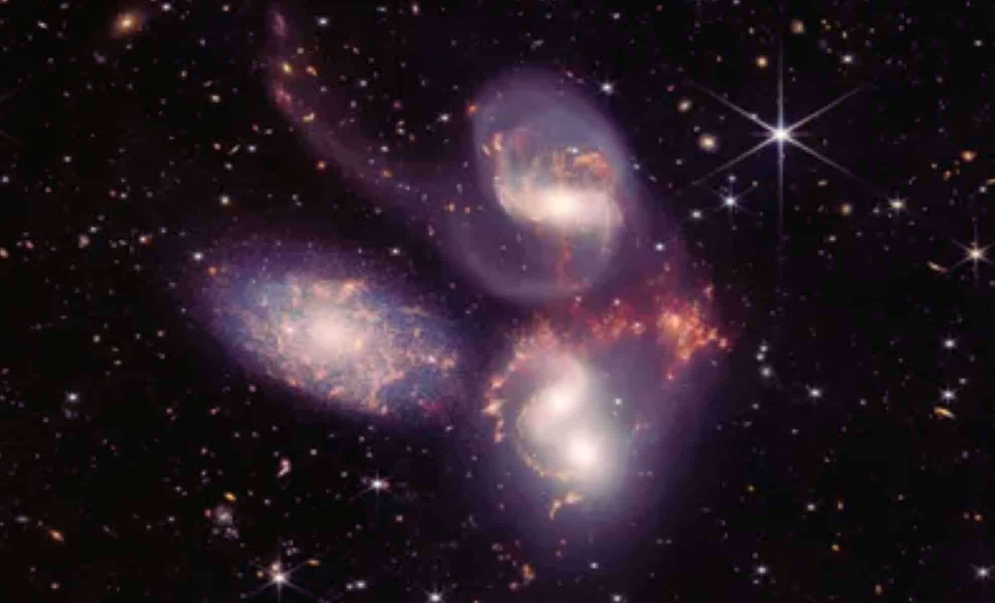 James Webb Reveals Rare Quintuple Galaxy Collision From Universe’s Earliest Era 