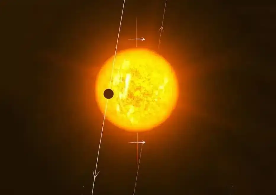 An-illustration-showing-a-planet-circling-its-star-in-a-near-vertical-polar-orbit-f49ae68b3e9c46475dc15cb705d9f0be.webp