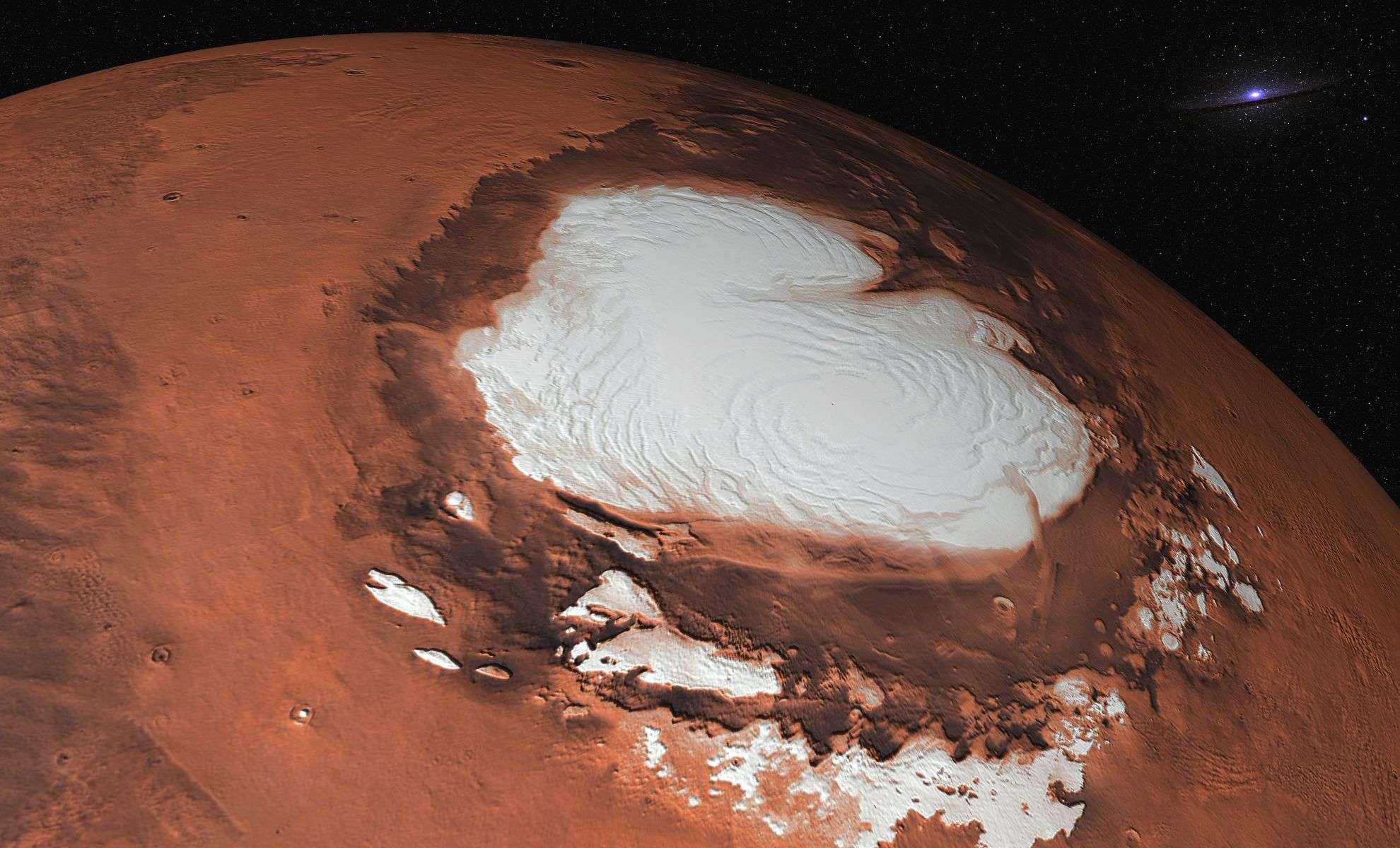 Uncovering Mysterious Ozone Surges Over Mars’s Northern Polar Region 