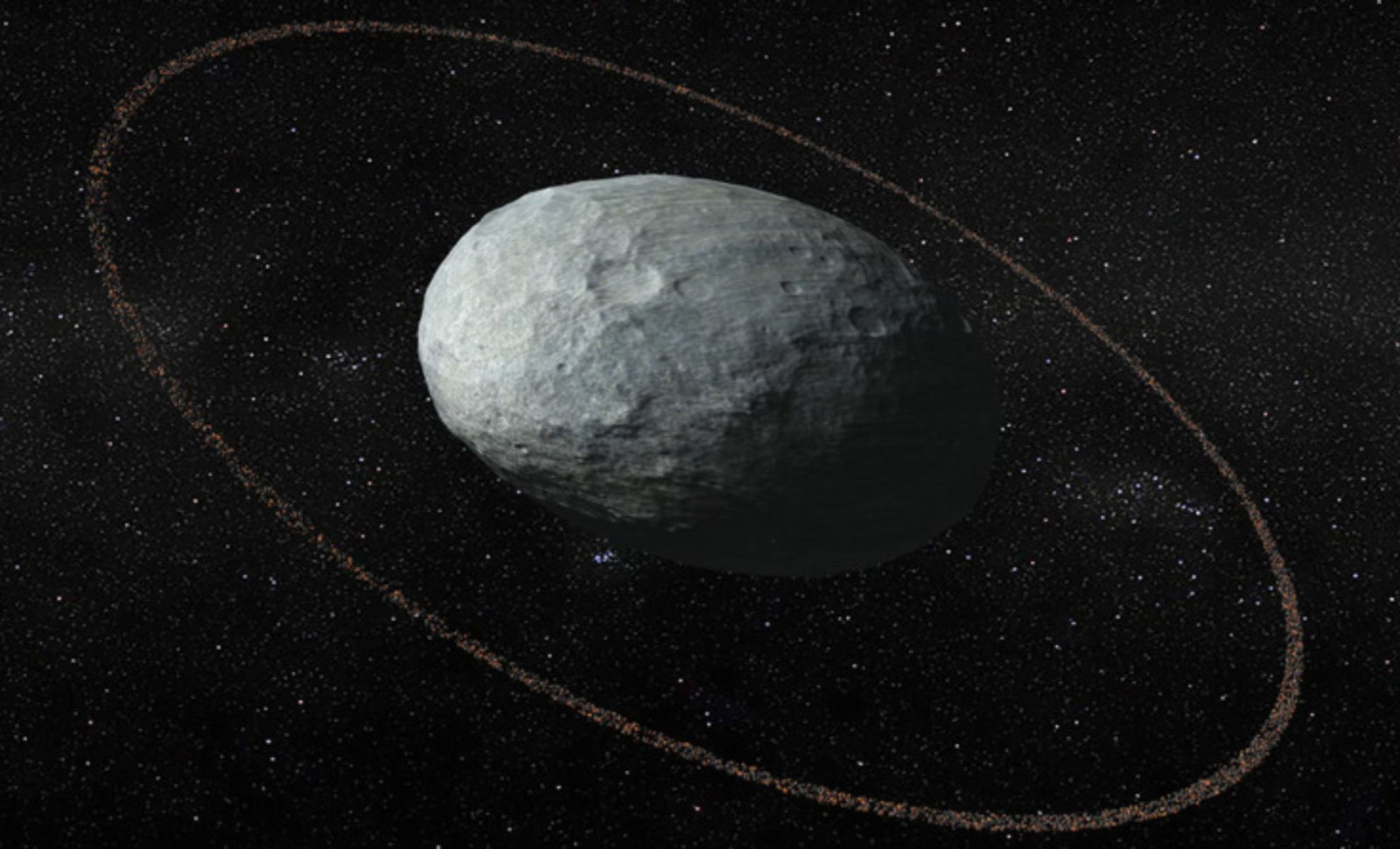 Rapid Rotation Transforms Dwarf Planet Haumea into an Oval with a Surrounding Ring 