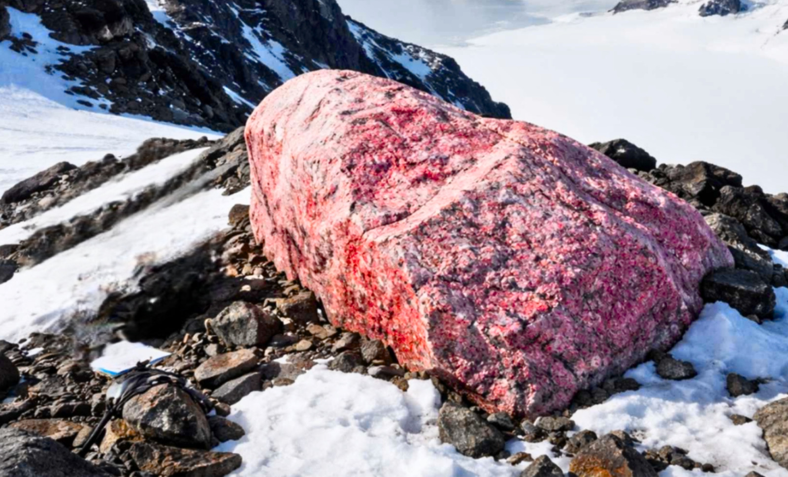Ancient Pink Granite Boulders Uncover Massive Jurassic Formation Beneath Antarctic Ice 