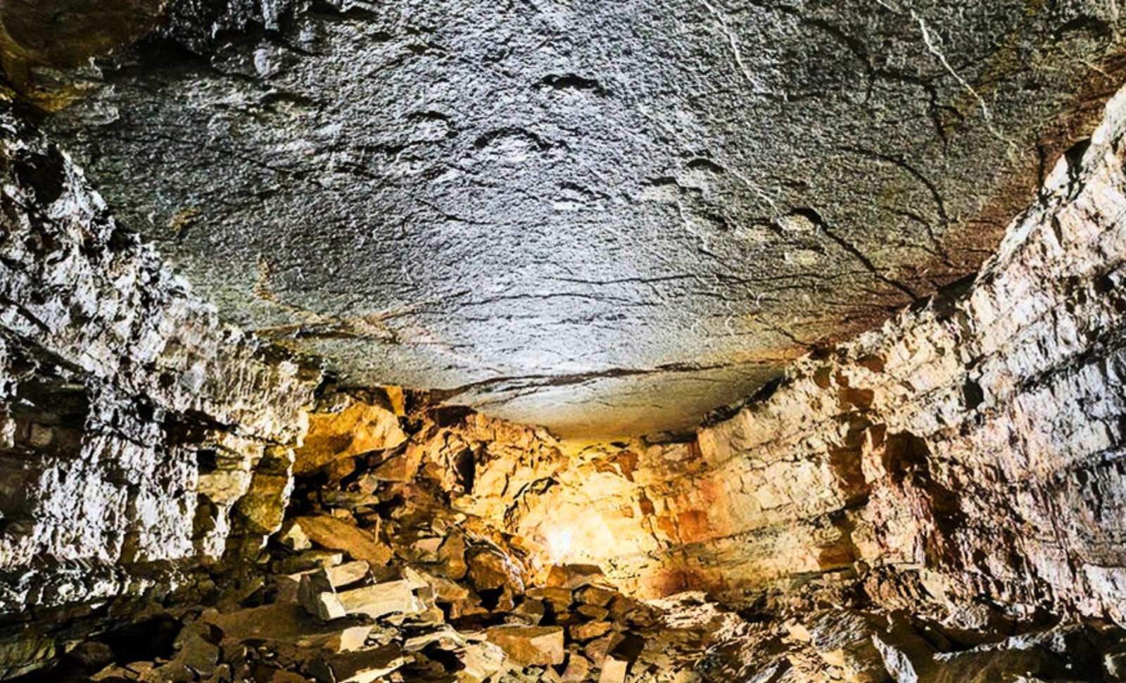 Researchers Uncover Enormous Jurassic Dinosaur Footprints on Cave Ceiling Deep Underground 