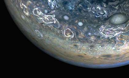 Juno Captures Breathtaking Chaotic Cloud Structures Over Jupiter