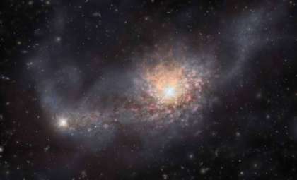 Scientists Detect Ancient Quasar Collision Forging a Colossal Galaxy