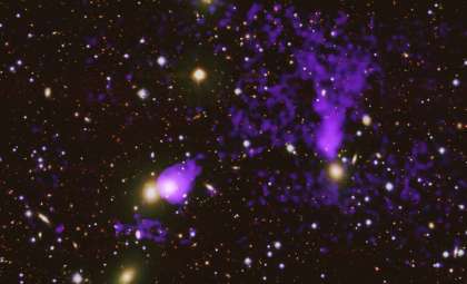 Chandra Reveals Intersecting Streams of Heated Gas in Distant Galaxy Cluster Zwicky 8338
