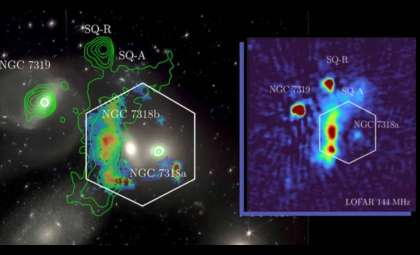 Galaxy NGC 7318b Smashes into Neighbors at 2 Million MPH, Generating a Stunning Shock Wave