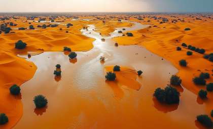 Unveiling the Sahara’s Stunning Transformation: Lakes Form After Exceptional Rainfall