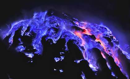 The Enigmatic Blue Flames of Indonesia's Kawah Ijen Volcano