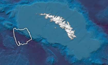 Gigantic Antarctic Iceberg Grounds Near South Georgia Island After Long Voyage