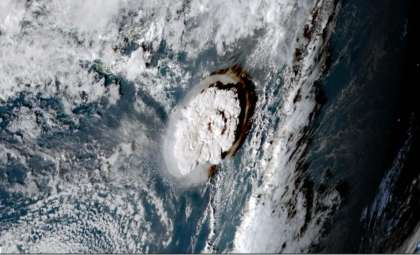 How a Massive Volcano Disturbed Satellites and the Upper Atmosphere