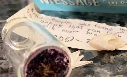 Young Girl Finds a Message in a Bottle on Florida Shore and Makes the Call