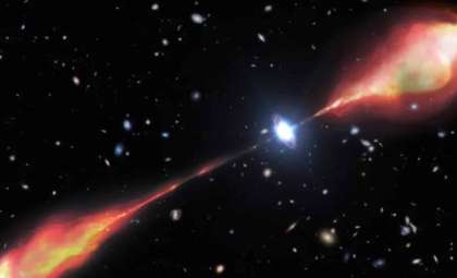 Colossal Radio Jet from Ancient Quasar Surpasses Milky Way in Size