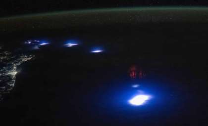 Rare Crimson Lightning Sprites Captured from the International Space Station