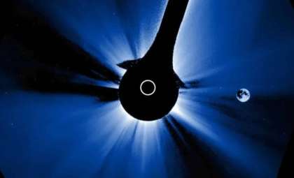 Moon Unexpectedly Crosses Sun’s Path Captured by NOAA Satellite