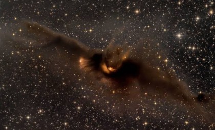 Astronomers Capture Giant Bat-Shaped Nebula Gliding Across the Cosmos
