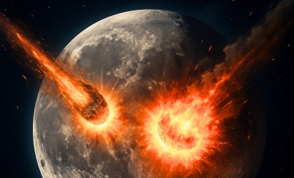 Rare Video Captures Two Meteors Striking the Moon at 27 Km/s