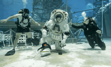 NASA Astronauts Dive Into Underwater Training With Advanced Spacesuit for Artemis Moon Missions