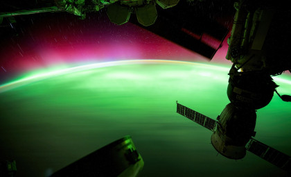 ISS Captures Stunning Aurora Lights Triggered by Solar Flare Impact