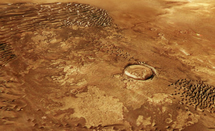 Mars Express Reveals Mysterious 100-Meter-Tall Metallic-Looking Dunes in Ancient Crater